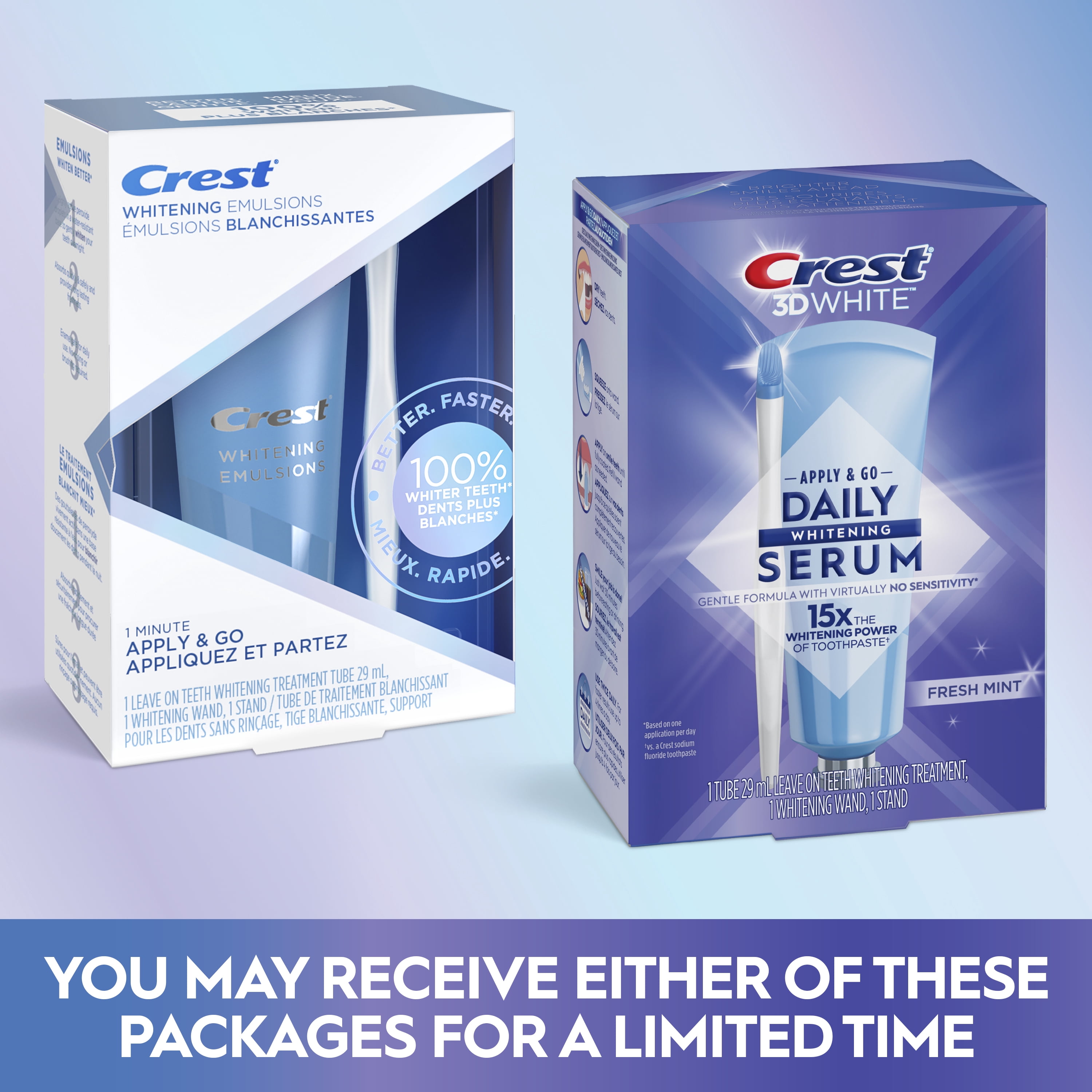 Crest 3DWhite Daily Whitening Serum Fresh Mint, Leave-on Teeth Whitening Treatment