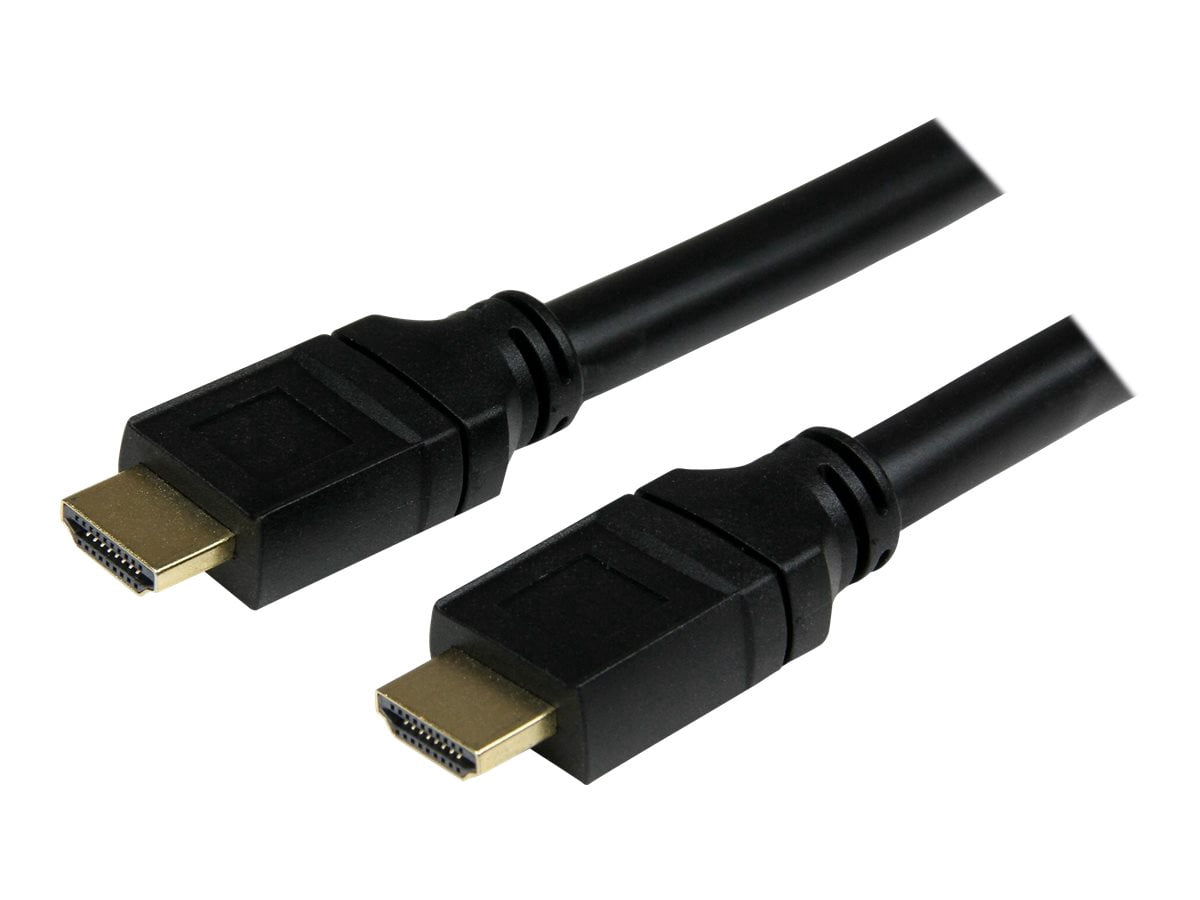 StarTech.com 25 ft Plenum-Rated High Speed HDMI Cable M/M Ultra HD 4k x 2k - HDMI cable - HDMI male to HDMI male - 25 ft - shielded - black - for P/N: ADJPROJCART, FPCEILPTBLP, FPWHANGER, FPWTLTPORT, MBLTVSTNDEC, STNDMTV70, STNDMTVDUO
