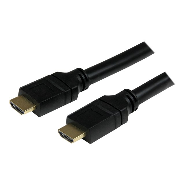 StarTech.com 25 ft Plenum-Rated High Speed HDMI Cable M/M Ultra HD 4k x 2k - HDMI cable - HDMI male to HDMI male - 25 ft - shielded - black - for P/N: ADJPROJCART, FPCEILPTBLP, FPWHANGER, FPWTLTPORT, MBLTVSTNDEC, STNDMTV70, STNDMTVDUO