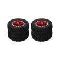 thumbnail image 3 of Front Rear Rubber Tires, Durable Wear  Heavy Duty Anti Skid Strong Cushioning RC Tires and Wheel Rims Set  for 1/24 RC Car Black,Silver,Red, 3 of 8