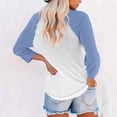 thumbnail image 3 of BVOFAR Womens 3/4 Sleeve Crewneck Tops Fashion Color Block Blouses Casual Loose Fit Raglan Shirts 2025, 3 of 7