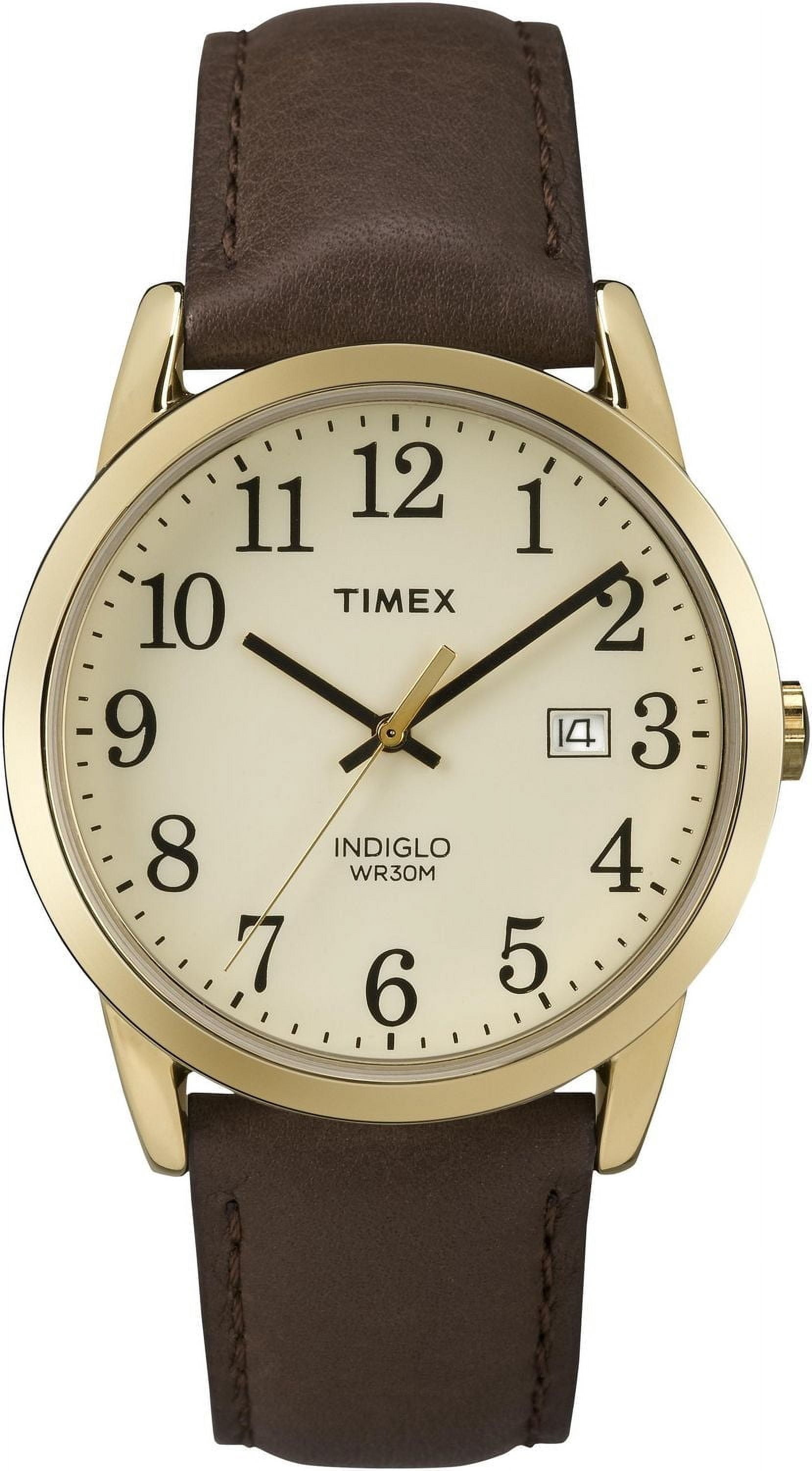 Timex® Easy Reader® Leather Strap Watch