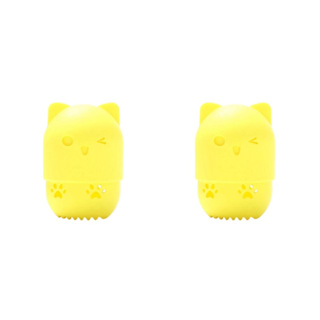 relayinert et Organiser Éponges en Forme de Chat Lavables et Réutilisables Boîte de Rangement Fond Jaune 2Ensemble