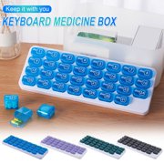 MTBLYS Detachable Pill Organizer Case 31 Daily Compartments Weekly Dosage Container Medication Dispenser Travel Pills Holder