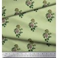 thumbnail image 3 of Soimoi Rayon Fabric Leaves & Floral Block Print Sewing Fabric Yard 42 Inch Wide, 3 of 3