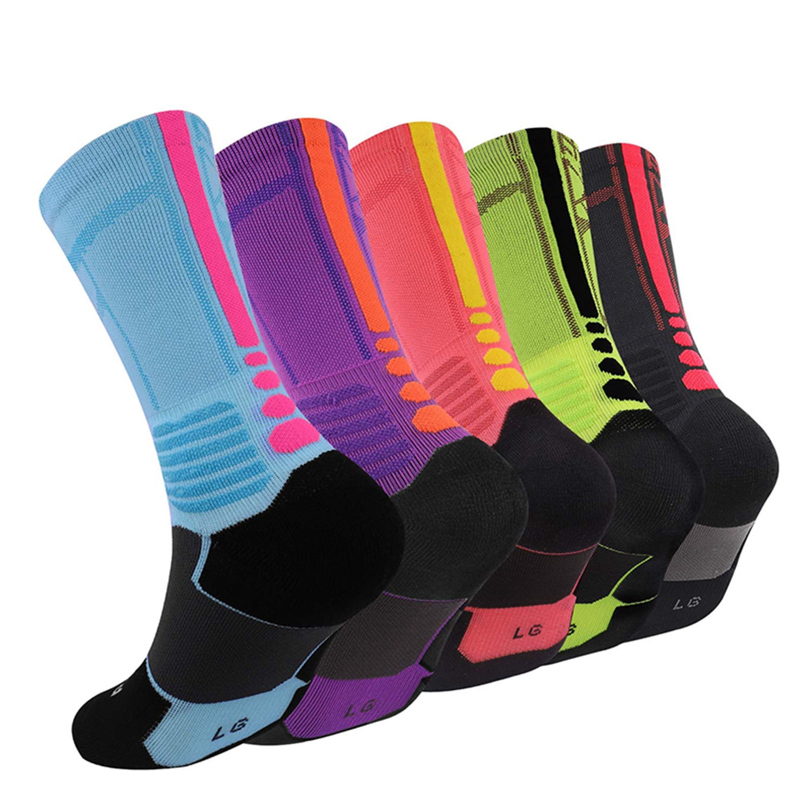 FhsagQ Socks Women Socks Plus Size Basketball Socks Cushioned Athletic Sports Crew Socks for Men & Women… Socks for Women Socks Cosplay Women Socks Socks Black One Size
