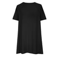 thumbnail image 4 of Ersazi Robe d'Automne pour Femmes Grande Taille Femmes Ample à Col Rond d'Été à Manches Courtes en Coton et Lin en Liquidation Noir 5TG, 4 of 9