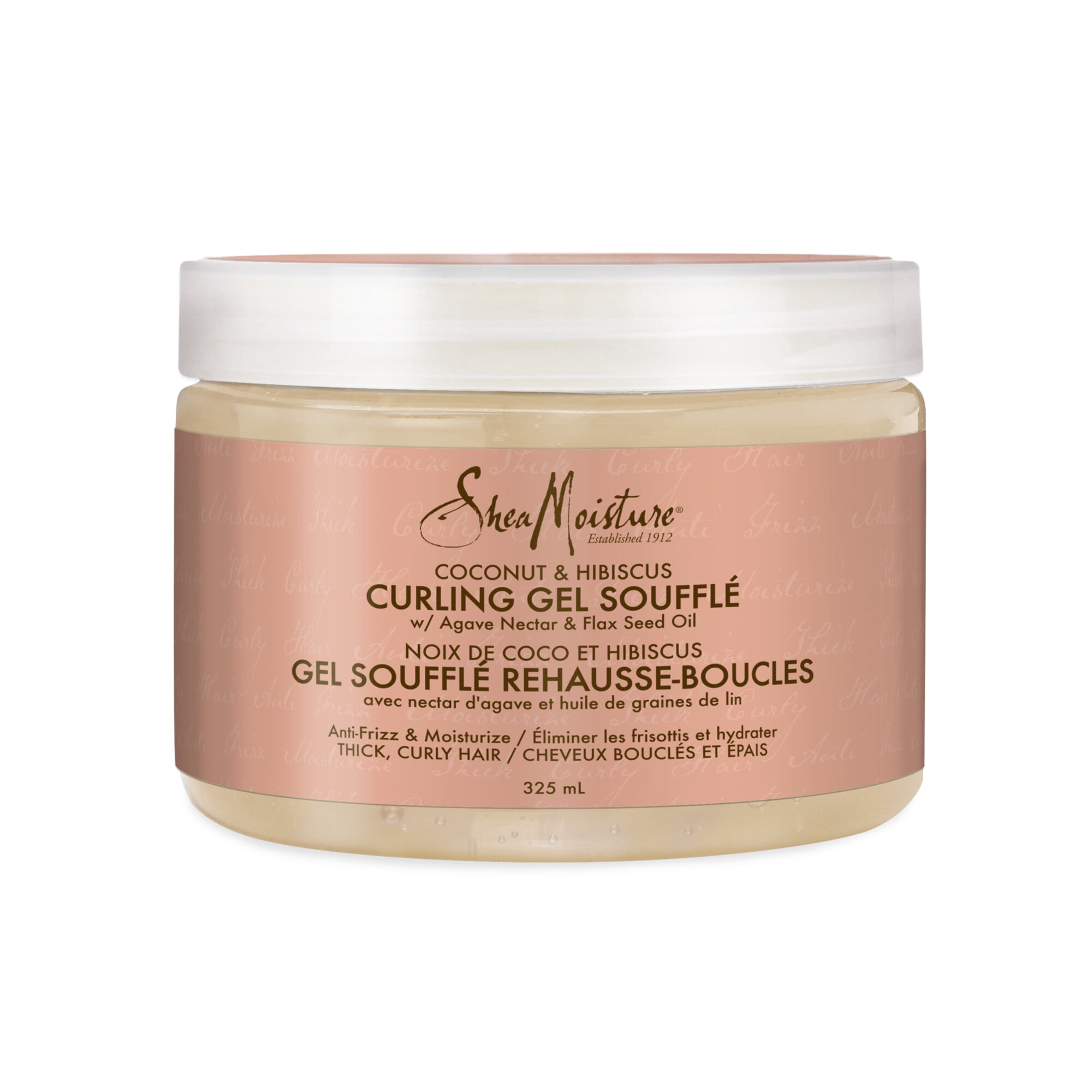 SheaMoisture Gel Soufflé Rehausse-Boucles Revitalisant en Profondeur Réparation Capillaire pour Cheveux Épais et Bouclés Noix de Coco & Hibiscus Sans Sulfates