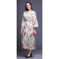 thumbnail image 4 of Bimba Robe Longue Blanche à Fleurs de Soucoupe Magnolia pour Femmes Imprimée Mariée Préparation Demoiselle d'Honneur Peignoirs Peignoirs en Coton TP, 4 of 5