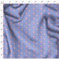 thumbnail image 4 of Soimoi Blue Cotton Poplin Fabric Pink Flower & Check Decor Fabric Printed BTY 42 Inch Wide, 4 of 5