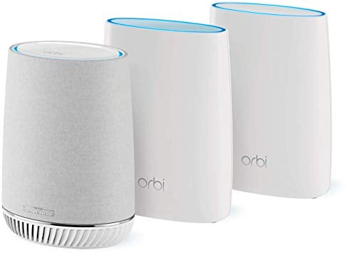 Orbi Mesh WiFi System with Satellite and Orbi Voice Smart Speaker by NETGEAR