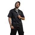 thumbnail image 4 of TOPTIE Veste de Chef Unisexe à Manches Courtes, Noire avec Côté en Maille, 4 of 8