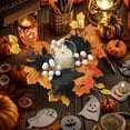 thumbnail image 4 of SLYNSHome Halloween Candle Rings Artificial Maple Leaf Mini Wreath Candle Holder Fall Autumns Thanksgiving Party Decoration, 4 of 7