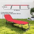 thumbnail image 3 of Outsunny Folding Lounge Chair, 5 Position Sun Tanning Chair, Red, 3 of 10