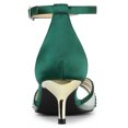 thumbnail image 4 of BLISSFUL STEP Women's Satin Rhinestone Stiletto Heel Sandals Green (Size 8.5), 4 of 7