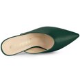 thumbnail image 4 of BLISSFUL STEP Women's Pointed Toe Chunky Heels Slides Mules Green US 6, 4 of 6
