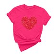 thumbnail image 2 of Meichang T-Shirts de la Saint-Valentin pour Femmes Hauts Mignons Imprimé Cœur Hauts Mignons Col Rond Manches Courtes Décontracté T-Shirts de Vacances Saint-Valentin, 2 of 6