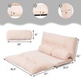 thumbnail image 3 of Giantex Adjustable Floor Sofa, 6-Position Lazy Couch Bed, Multi-function Sitting Sofa for Reading, Sleeping, Gaming, Beige, 3 of 6