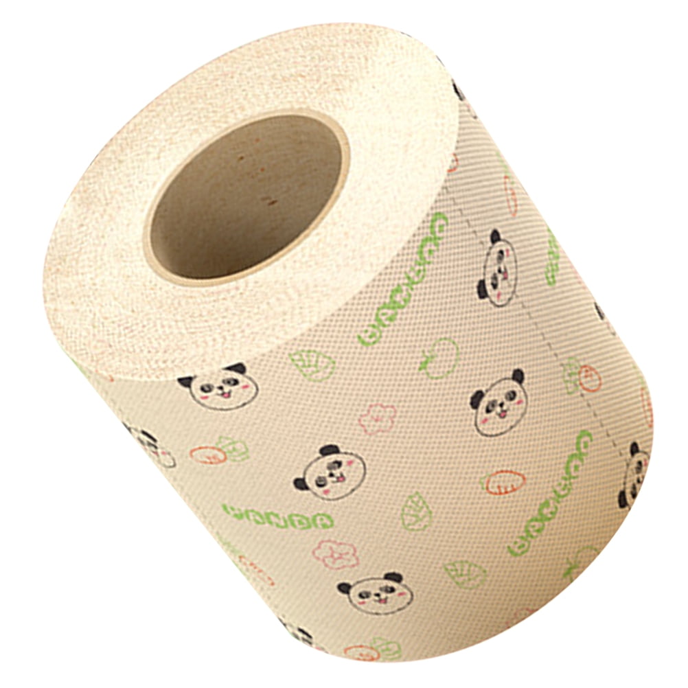 SKISUNO Multi Color Bamboo Toilet Paper Roll with Fun Panda Pattern Soft and Durable Decorative Tissue