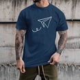 thumbnail image 2 of BOBOGOJP T-shirt à Encolure pour Homme, Mode, Manches Courtes, Col Montant, Extensible, Coupe Ajustée, Couche, T-shirt Basique, Hauts (Navy,m), 2 of 5