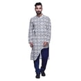 thumbnail image 1 of Atasi Printed Long Asymmetric Kurta Pajama Set For Men Party Wear Clothing, 1 of 4