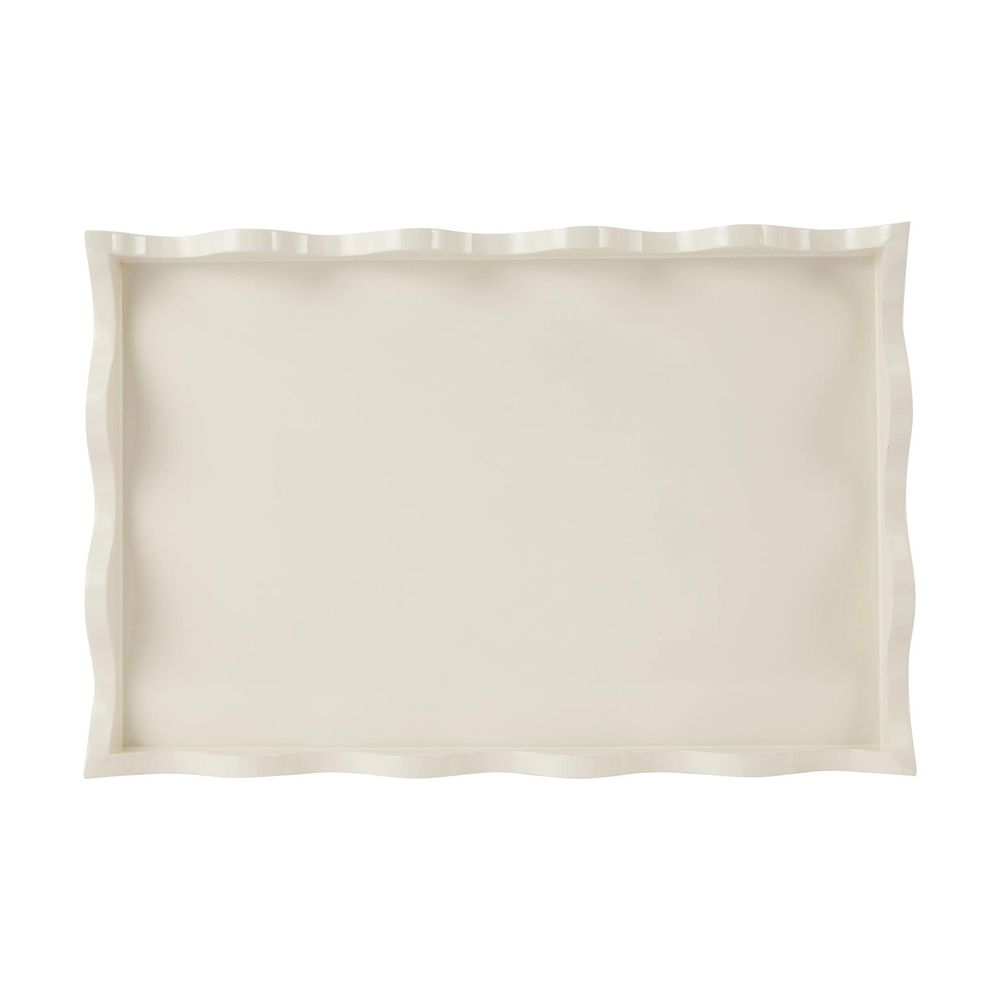 Plateau Anko blanc à bords ondulés