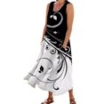 thumbnail image 1 of TJAZFJPA Robes de Gala pour Femmes Élégantes Mode pour Femmes Col Rond Décontracté Imprimé Pissenlit 3D Sans Poignets Poche Longue Robe Débardeur Robe Décontractée Robe Semi-Formelle Robe de la Saint-Valentin, 1 of 6