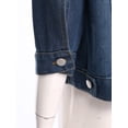 thumbnail image 3 of TSSOE Veste en Denim pour Femme Décontractée à Boutons Fermée Manches 3/4 Veste en Jean Manteaux Trucker Automne Printemps Bleu Foncé 4TG, 3 of 8