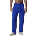 thumbnail image 1 of YiZYiF Men's Latin Dance Pant Salsa Rumba Tango Competition Ballroom Practice Pants Trousers Blue L, 1 of 5
