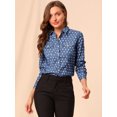 thumbnail image 3 of INSPIRE CHIC Chemise à Pois pour Femme à Col Pointu, Manches Longues, Boutonnée, 3 of 6