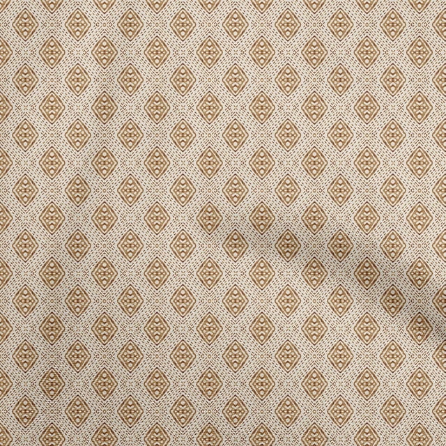 oneOone Polyester Spandex Beige Fabric Running Stitch Fabric For Sewing Printed Craft Fabric By The Yard 56 Inch Wide