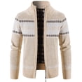 thumbnail image 1 of OmicGot Chandail Décontracté pour Hommes Automne et Hiver Col Montant Cardigan Imprimé, 1 of 5