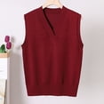 thumbnail image 2 of MeetoTime Chandail Sans Manches pour Femme, Col en V, Basique, Uniforme, Tricot, Camisole Tricotée, 2 of 7