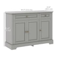 thumbnail image 3 of HOMCOM Sideboard Buffet Cabinet, Kitchen Cabinet with 2 Drawers, Grey, 3 of 10