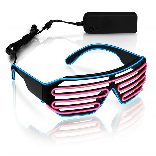 Blinkee UELSNGLS-BP Lunettes de Soleil Ultra Électroluminescentes, Bleu et Rose