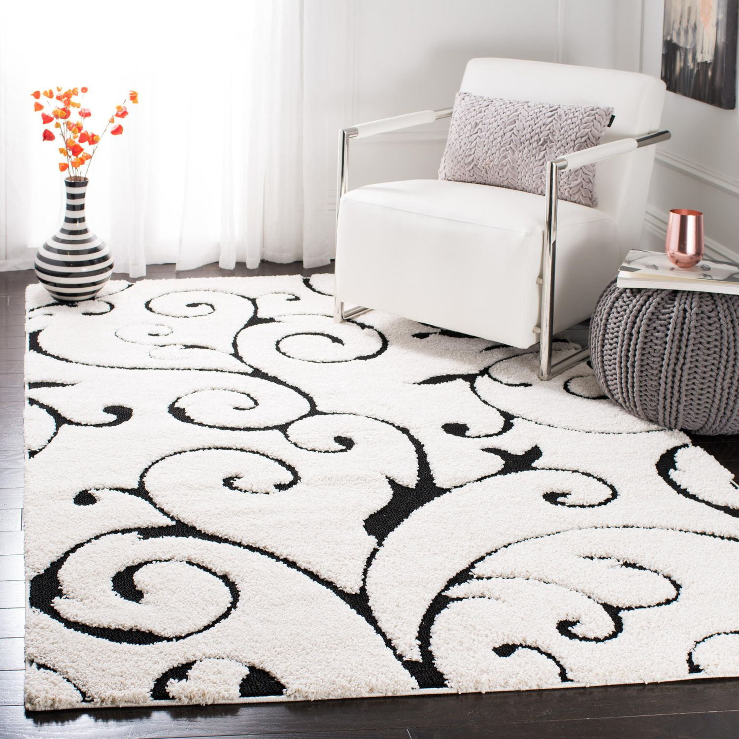 SAFAVIEH Florida Douglas Floral Vines Shag Area Rug