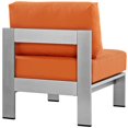 thumbnail image 4 of Modway Chaise Sans Accoudoirs d'Extérieur en Aluminium et Tissu pour Patio, Argent/orange, 4 of 4