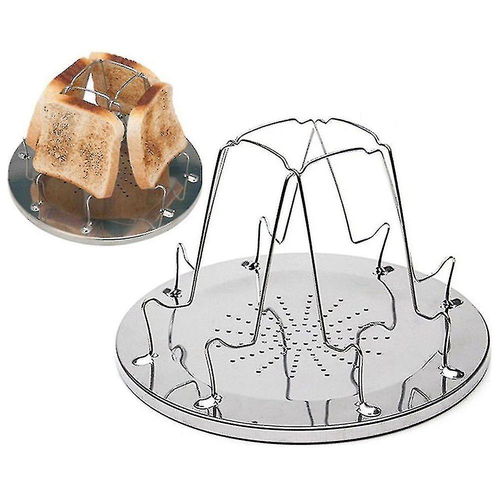 Vett 4 Slice Camping Bread Toast Tray Gas Stoves Cooker Bbq Camping Toaster Rack (tangling)