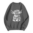 thumbnail image 4 of WEAIXIMIUNG Chandail pour Femmes Chic Chandail d'Automne et d'Hiver pour Femmes 2025 Col Rond Mode Chemise à Imprimé Vache Manches Longues Mode Décontractée Mode Haut de Sortie, 4 of 4