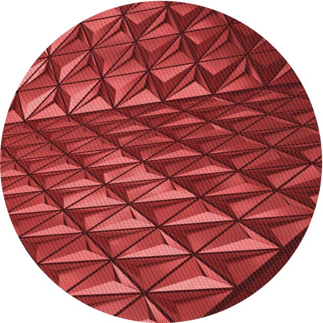 Ahgly Tapis Rond Lavable en Machine Intérieur Transitionnel Rouge Tomate, 6 Pieds Rond