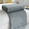 thumbnail image 4 of Grey 79X71 Inch Flannel Blanket, Soft & Warm, Solid Color, For Sofa & Bed, All-Season Use, Machine Washable, 4 of 6