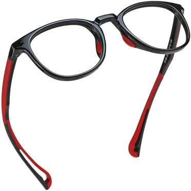 LifeArt Lunettes Anti-Lumière Bleue pour Enfant, Filtrent 85 % de la Lumière Bleue Nocive, Anti-Fatigue Oculaire et Floues, Lunettes d'Ordinateur, Coupe UV400 Anti-Éblouissement (Noir Rouge)