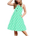 thumbnail image 2 of LOVZFMLL 2-12 Years Girls' Summer Casual Sleeveless Round Neck Button With Pockets Dress, 2 of 7