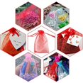 thumbnail image 3 of Sacs en Organza pour Cadeaux de Fête, Lot de 100, 10*12 cm, Rouge, 3 of 3