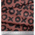thumbnail image 4 of Soimoi Brown Cotton Poplin Fabric Circle & Cross Geometric Decor Fabric Printed Yard 56 Inch Wide, 4 of 4