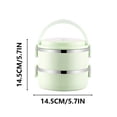 thumbnail image 3 of Adult Lunch Boxes for Men, Bento Boxes Stainless Steel School Lunch Container Insulated Lunchbox Men Leakproof Bento Boxes Lunchable Box, Green-2 Layer, 3 of 6