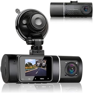 Double Dash Cam avant et à l'intérieur 1080P Caméra double Dash pour voitures Dashcams avant intérieur pour voitures avec vision nocturne infrarouge, moniteur de stationnement pour camion et chauffeur de taxi.