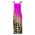 thumbnail image 4 of LOVZFMLL Combinaison pour Femme, Imprimée d'Été Sans Manches Dos Nu Ample Longue Barboteuse Rose Vif, P, 4 of 5
