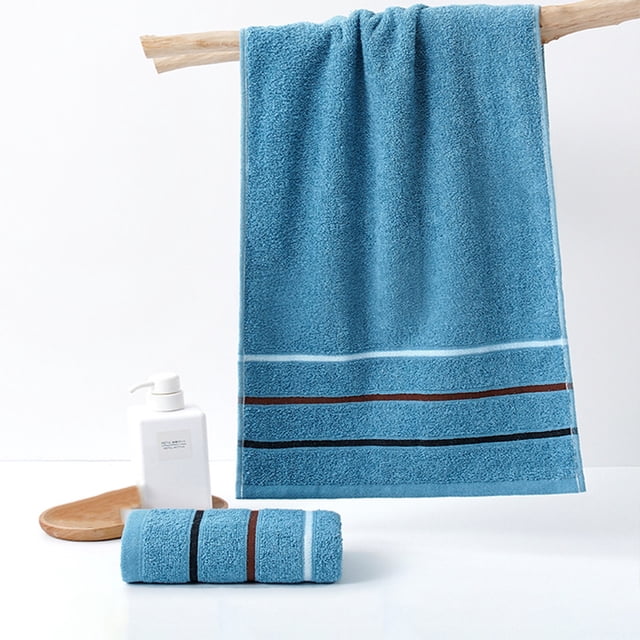Todaioua Striped Cotton Towel 13x28 Inches - High Absorbency Bath Beach Towel for Gym, Swimming Pool, Spa Use, Soft Thick Household Bathroom Linens, Multiple Color Options