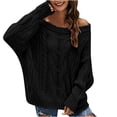 thumbnail image 1 of Yuyuzo Fall Sweaters for Women off Shoulder Oversized Jumper Tops Long Sleeve Basic Knitting Pullover Blouse, 1 of 3
